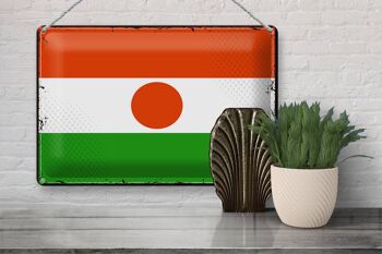 Drapeau en étain du Niger, 30x20cm, drapeau rétro du Niger 3