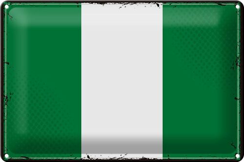 Blechschild Flagge Nigeria 30x20cm Retro Flag of Nigeria