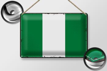 Drapeau en étain du Nigeria, 30x20cm, drapeau rétro du Nigeria 2