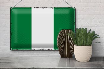 Drapeau en étain du Nigeria, 30x20cm, drapeau rétro du Nigeria 3