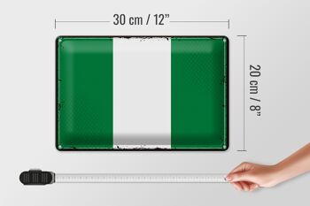 Drapeau en étain du Nigeria, 30x20cm, drapeau rétro du Nigeria 4