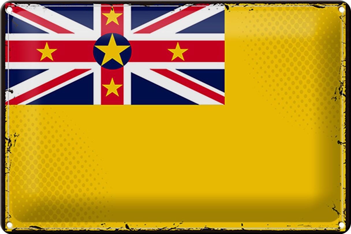 Tin sign flag Niue 30x20cm Retro Flag of Niue