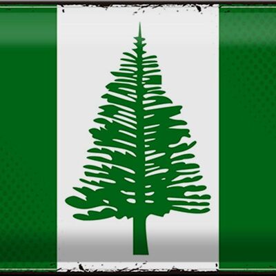 Targa in metallo Bandiera Norfolk Island 30x20 cm Bandiera retrò