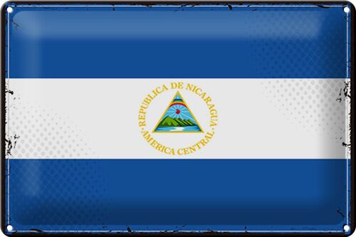 Blechschild Flagge Nicaragua 30x20cm Retro Flag Nicaragua