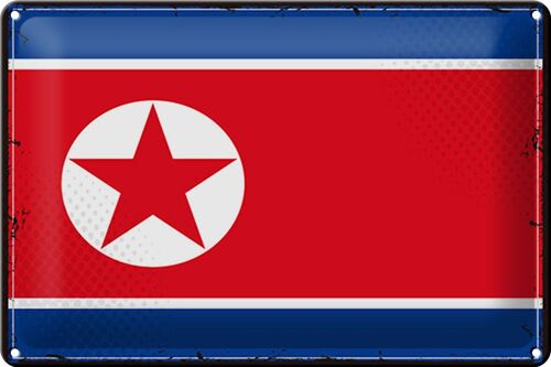 Blechschild Flagge Nordkorea 30x20cm Retro North Korea