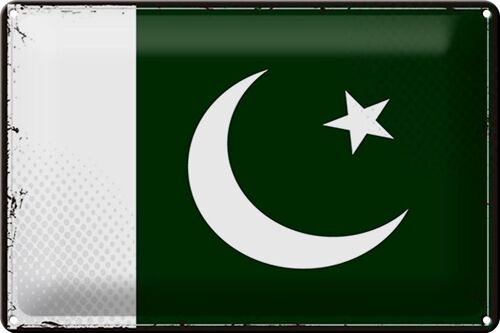 Blechschild Flagge Pakistan 30x20cm Retro Flag of Pakistan