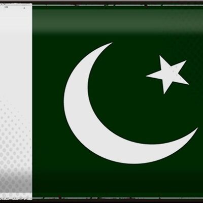 Cartel de chapa Bandera de Pakistán 30x20cm Bandera Retro de Pakistán