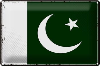 Drapeau en étain du Pakistan, 30x20cm, drapeau rétro du Pakistan 1