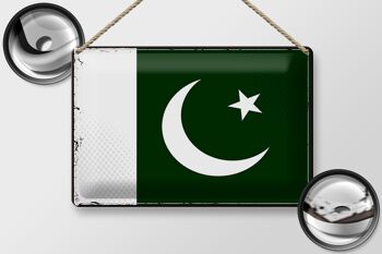 Drapeau en étain du Pakistan, 30x20cm, drapeau rétro du Pakistan 2