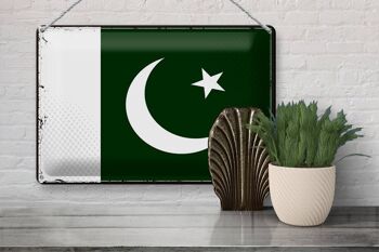 Drapeau en étain du Pakistan, 30x20cm, drapeau rétro du Pakistan 3