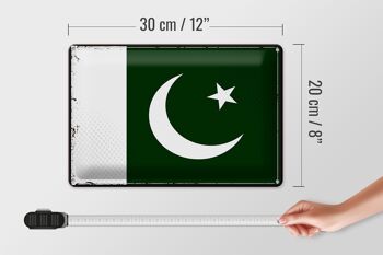 Drapeau en étain du Pakistan, 30x20cm, drapeau rétro du Pakistan 4