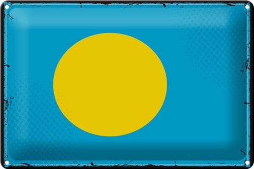 Blechschild Flagge Palau 30x20cm Retro Flag of Palau