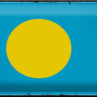 Targa in metallo Bandiera Palau 30x20 cm Bandiera retrò di Palau