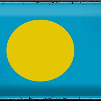 Blechschild Flagge Palau 30x20cm Retro Flag of Palau