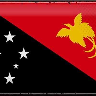 Targa in metallo Bandiera Papua Nuova Guinea 30x20 cm Retro Nuova Guinea
