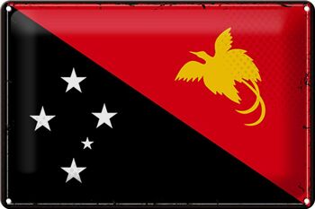Signe en étain drapeau papouasie-nouvelle-guinée, 30x20cm, rétro, nouvelle-guinée 1