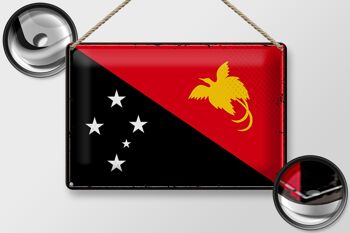Signe en étain drapeau papouasie-nouvelle-guinée, 30x20cm, rétro, nouvelle-guinée 2