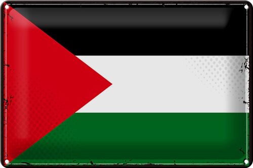 Blechschild Flagge Palästina 30x20cm Retro Flag Palestine