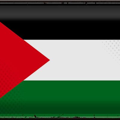Targa in metallo Bandiera Palestina 30x20 cm Bandiera retrò Palestina