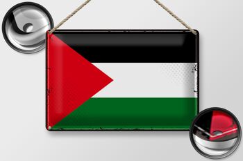 Signe en étain drapeau Palestine 30x20cm drapeau rétro Palestine 2