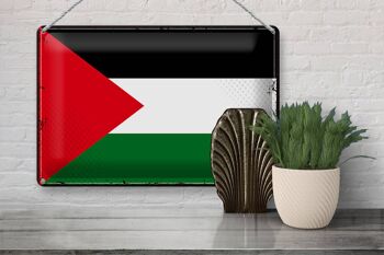 Signe en étain drapeau Palestine 30x20cm drapeau rétro Palestine 3