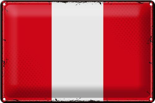 Blechschild Flagge Peru 30x20cm Retro Flag of Peru