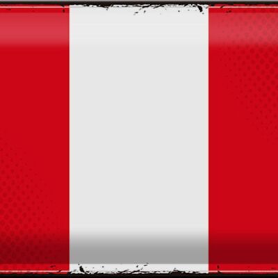 Cartel de chapa Bandera de Perú 30x20cm Bandera Retro de Perú