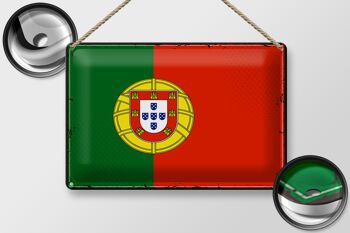 Drapeau en étain du Portugal, 30x20cm, drapeau rétro du Portugal 2