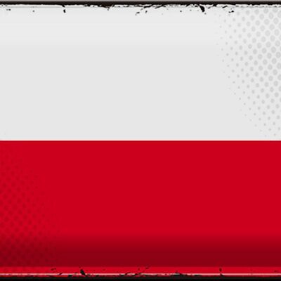 Cartel de chapa Bandera de Polonia 30x20cm Bandera Retro de Polonia