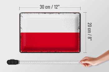 Drapeau en étain de la Pologne, 30x20cm, drapeau rétro de la Pologne 4