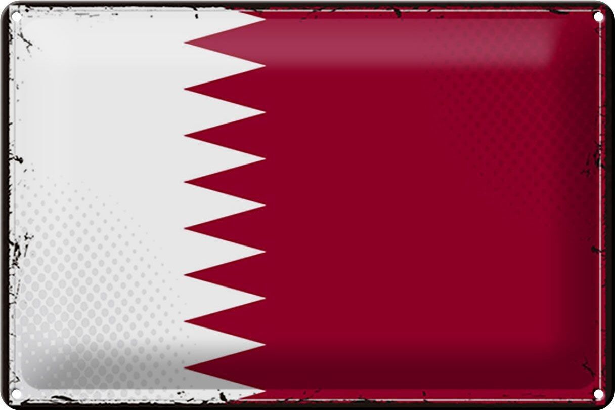 Cartel de chapa Bandera de Qatar 30x20cm Bandera Retro de Qatar