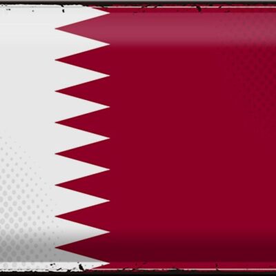 Blechschild Flagge Katar 30x20cm Retro Flag of Qatar