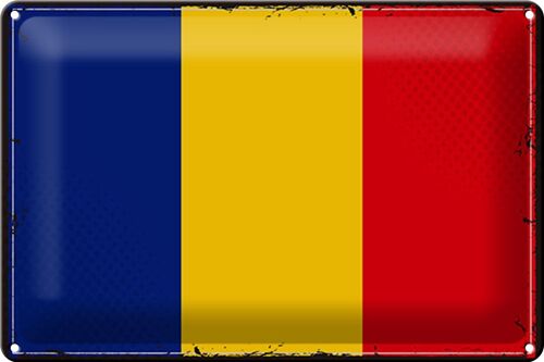 Blechschild Flagge Rumänien 30x20cm Retro Flag of Romania
