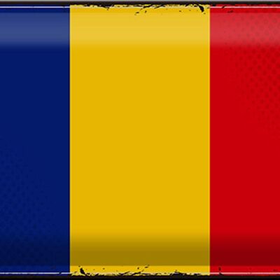 Targa in metallo Bandiera Romania 30x20 cm Bandiera retrò della Romania