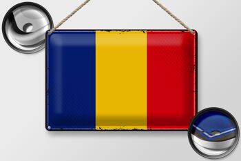 Drapeau en étain de la Roumanie, 30x20cm, drapeau rétro de la Roumanie 2