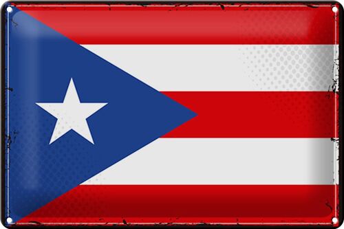Blechschild Flagge Puerto Rico 30x20cm Retro Puerto Rico