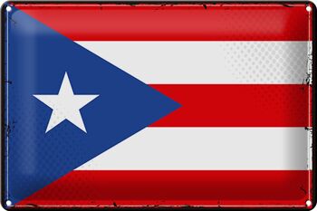 Signe en étain drapeau porto Rico 30x20cm rétro porto Rico 1