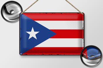 Signe en étain drapeau porto Rico 30x20cm rétro porto Rico 2