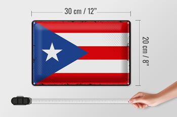 Signe en étain drapeau porto Rico 30x20cm rétro porto Rico 4