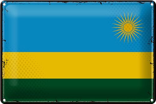 Blechschild Flagge Ruanda 30x20cm Retro Flag of Rwanda