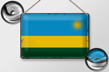 Drapeau en étain du Rwanda, 30x20cm, drapeau rétro du Rwanda 2
