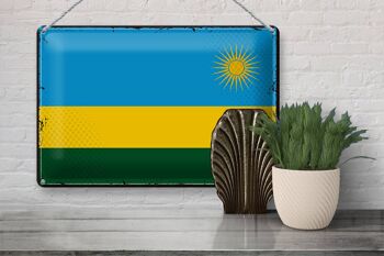 Drapeau en étain du Rwanda, 30x20cm, drapeau rétro du Rwanda 3
