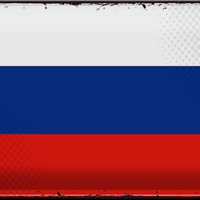 Cartel de chapa Bandera de Rusia 30x20cm Bandera Retro de Rusia