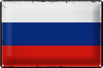 Signe en étain drapeau de la russie, 30x20cm, drapeau rétro de la russie 1
