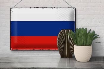 Signe en étain drapeau de la russie, 30x20cm, drapeau rétro de la russie 3