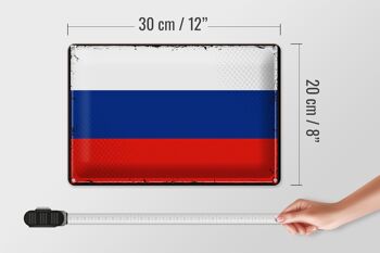 Signe en étain drapeau de la russie, 30x20cm, drapeau rétro de la russie 4