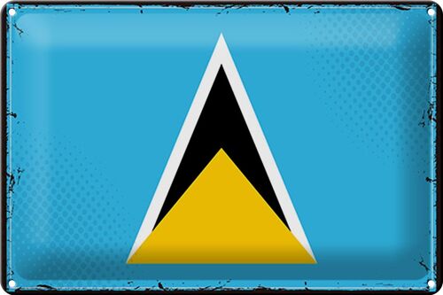 Blechschild Flagge Saint Lucia 30x20cm Retro Saint Lucia