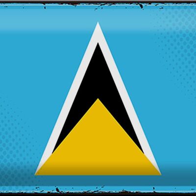 Blechschild Flagge Saint Lucia 30x20cm Retro Saint Lucia