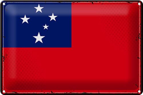 Blechschild Flagge Samoa 30x20cm Retro Flag of Samoa