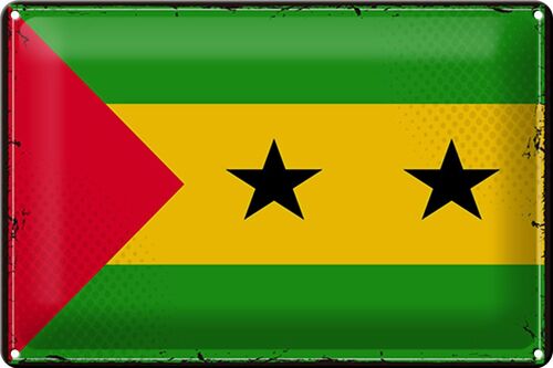 Blechschild Flagge São Tomé und Príncipe 30x20cm Retro Flag